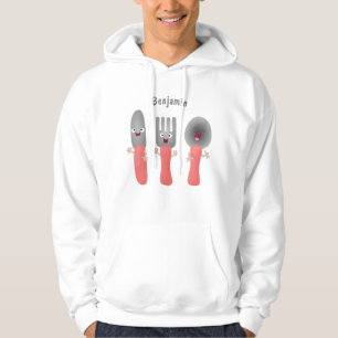 Sudadera Cuchillo tenedor y cuchara cubiertos cartoon lindo