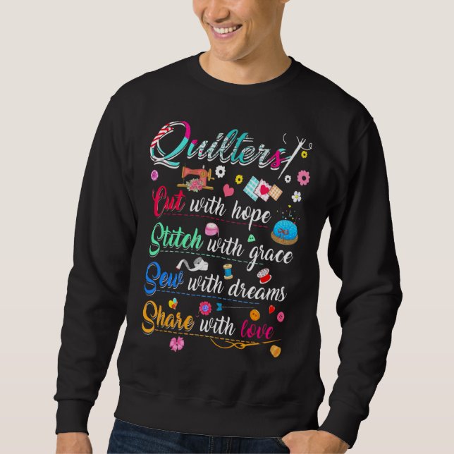 Sudadera Cuchillos Corte Estitch Sew Share Sew (Anverso)