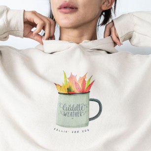 Sudadera Cuddle Weather Watercolor Fall Leaves Otoño