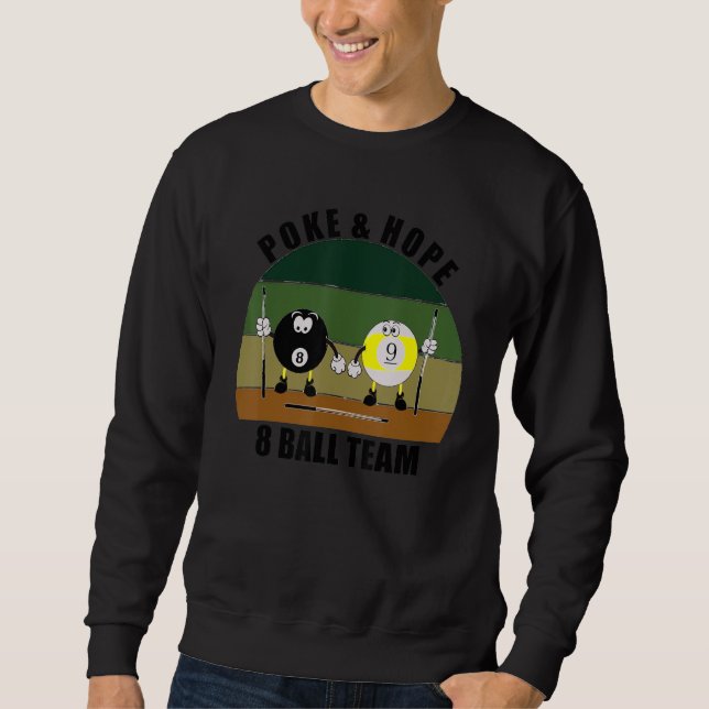 Sudadera Cue Sports Pool Billiards Team Poke & Hope 8 Ball (Anverso)