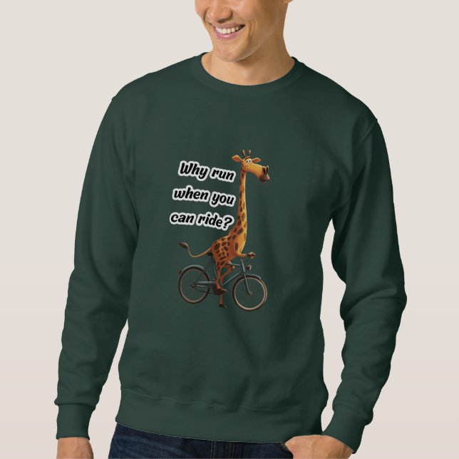 Sudadera Cuello largo, bicicleta pequeña - jirafa divertida (Anverso)
