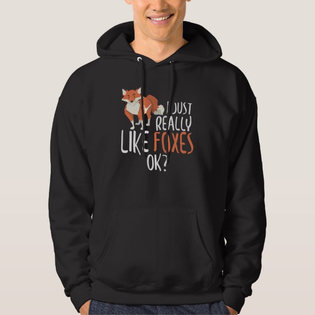 Sudadera Cuello, Me Gustan Los Zorros. Fox gracioso (Anverso)