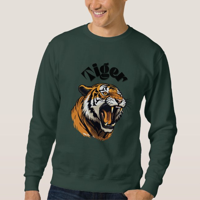 Sudadera cuello redondo Tiger unisex (Anverso)