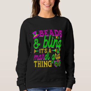 Sudadera Cuentas y Brillo Es una cosa de Mardi Gras Carnava