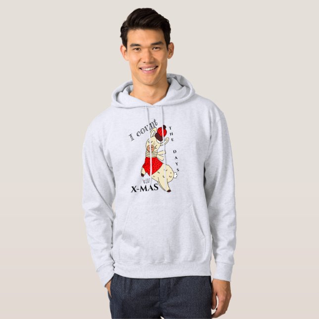 Sudadera Cuento los días hasta X-MAS Llama Hoodie (Anverso completo)