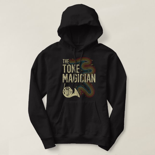 Sudadera Cuerno francés gracioso, juego de cuerno mago de t (Diseño del anverso)