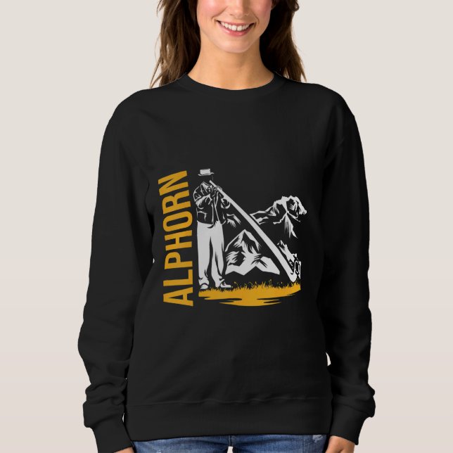 Sudadera Cuerno Natural Alphorn Suiza (Anverso)
