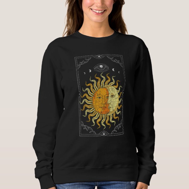 Sudadera Cuerpo Celeste Boho Sol Luna Astronomía Universo A (Anverso)