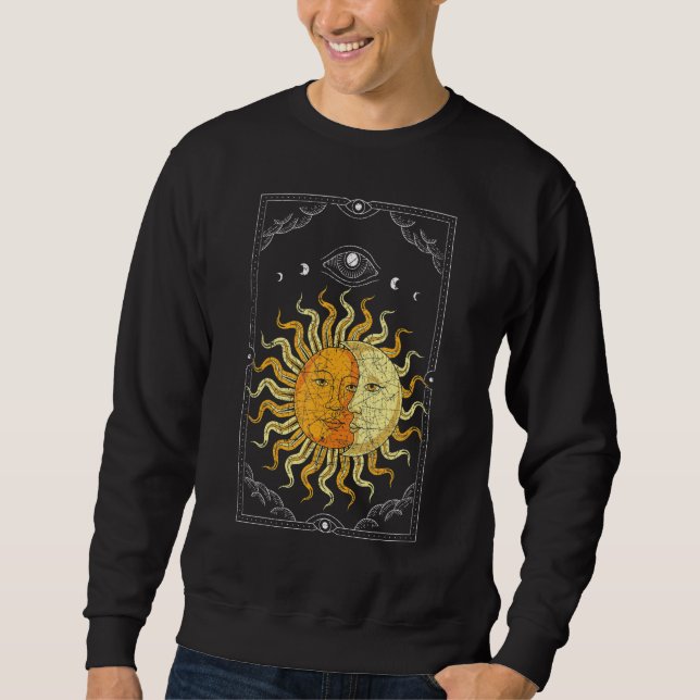 Sudadera Cuerpo Celeste Boho Sol Luna Astronomía Universo C (Anverso)