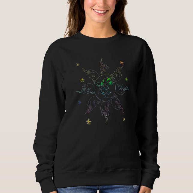 Sudadera Cuerpo Celeste del Sol Luna Boho Astronomía Univer (Anverso)