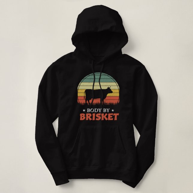 Sudadera cuerpo de los hombres por brisket bbq cocina de pa (Diseño del anverso)