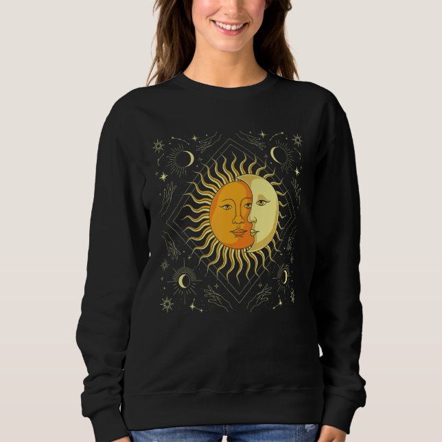 Sudadera Cuerpos celestes del sol luna boho astronomía univ (Anverso)