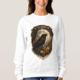 Sudadera Cuervo Místico Bajo la Luna Estética Celestial Osc