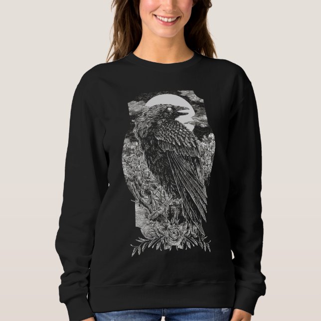 Sudadera Cuervo Místico Oscuro (Anverso)