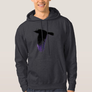 Sudadera Cuervo negro y púrpura volando