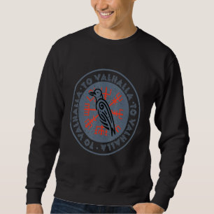 Sudadera Cuervo vikingo Vegvisir Valhalla Runas vikingas Nó