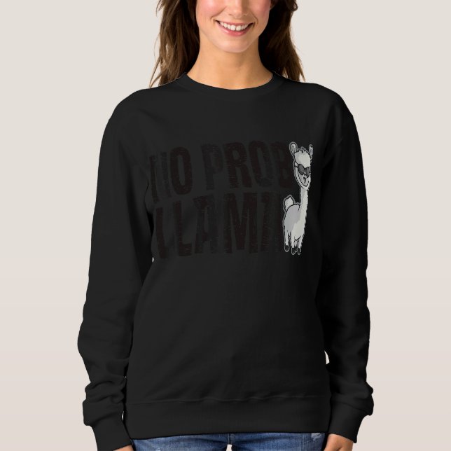 Sudadera Cuesta No Prob Llama Retro Animal Arcoiris 2 (Anverso)