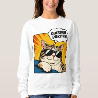 Sudadera Cuestiona Todo - Gato de la Conspiración
