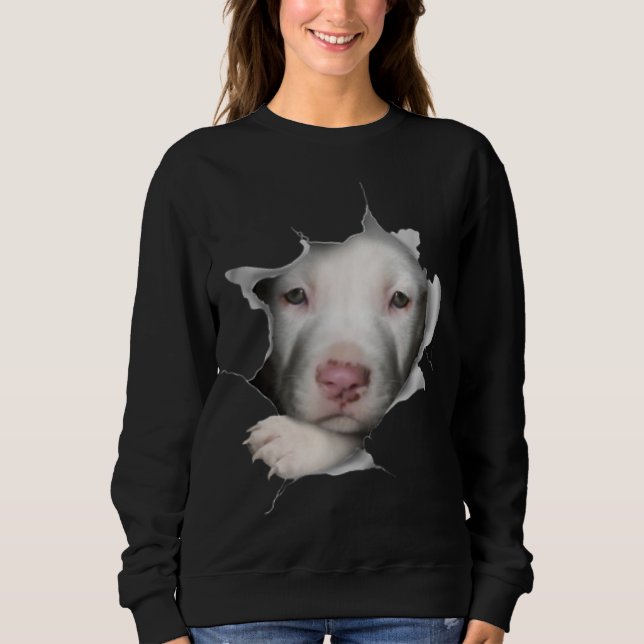 Sudadera Cuidada cara de Pitbull Blanco dentro de mí (Anverso)