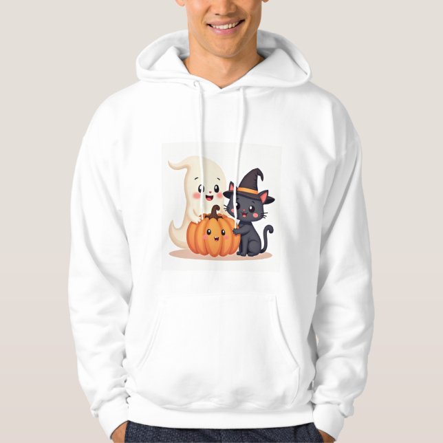 Sudadera "Cuidada Escuadrón de Halloween | Kawaii Ghost & P (Anverso)