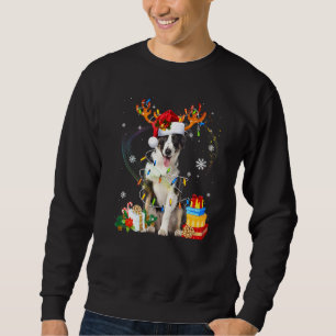 Sudadera Cuidada Frontera Collie Dog Luces Santa Hat Sweate