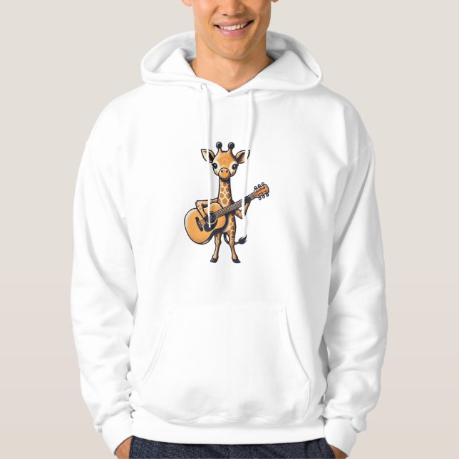 Sudadera Cuidada jirafa tocando guitarra jirafas músico Mus (Anverso)