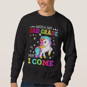 Sudadera Cuidado 3er Grado Aquí Vengo Unicornio De Vuelta A