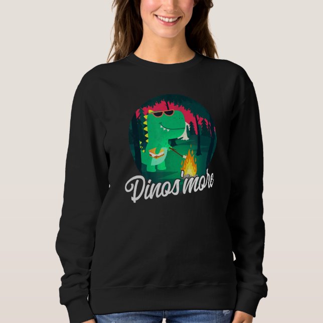 Sudadera Cuidado camping Dinosmore Fogata Smore Marshmallow (Anverso)