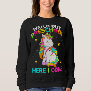 Sudadera Cuidado Con El Preescolar Aquí Vuelvo Unicorn A Sc