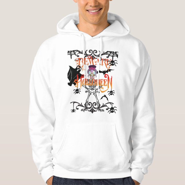Sudadera Cuidado con Halloween (Anverso)