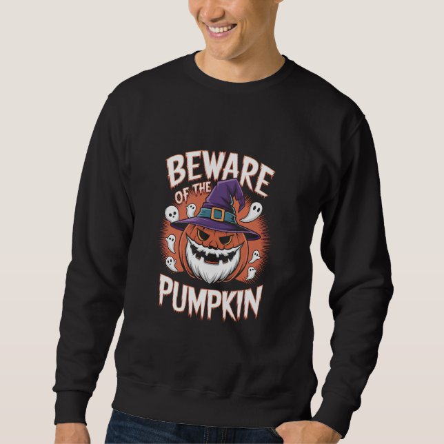 Sudadera Cuidado con la calabaza Halloween (Anverso)