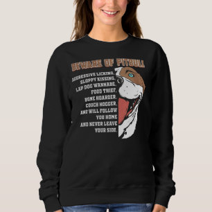 Sudadera Cuidado Con Pitbull Funny Pit Bulldog Lover