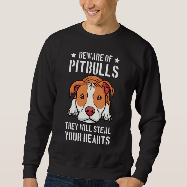 Sudadera Cuidado Con Pitbull, Seguirán Siendo Tu Corazón (Anverso)