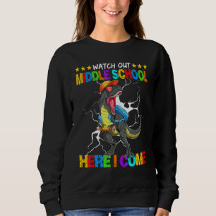 Sudadera Cuidado Escuela Intermedia Aquí Vengo Espalda De D