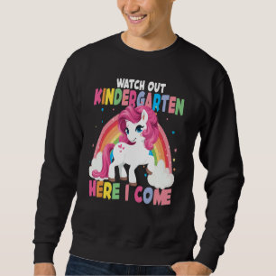 Sudadera Cuidado jardín de infancia aquí vengo Unicornio De