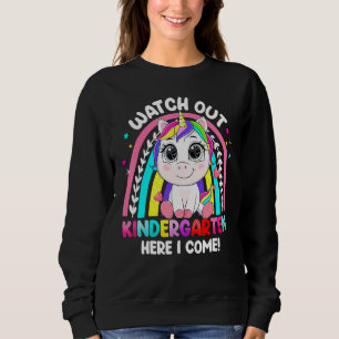 Sudadera Cuidado jardín de infancia aquí vengo Unicornio De