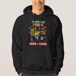 Sudadera Cuidado Pre K Aquí Vengo Coche Monstruo Dinosaurio