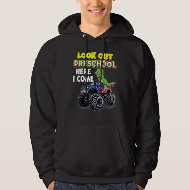 Sudadera Cuidado Preescolar Aquí Vengo Dinosaurio Monstruo  (Anverso)