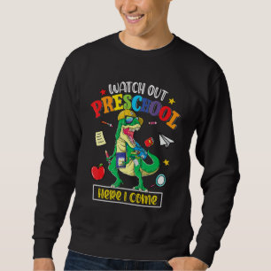 Sudadera Cuidado Preescolar Aquí Vengo Dinosaurio Primer Dí