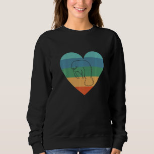 Sudadera Cuidador de zoológico Retro Corazón Vaca Marina An