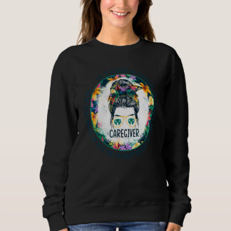 Sudadera Cuidador Pelo de Moño Desordenado Ayuda de Cuidado