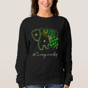 Sudadera Cuidador Vida Estetoscopio Leopardo Shamrock St Pa