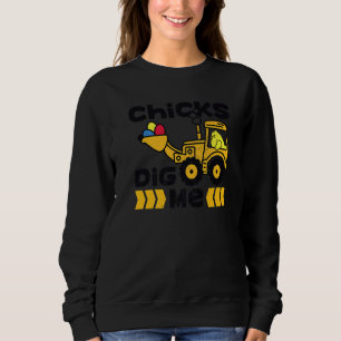Sudadera Cuidados chicles de Pascua me cavan bulldozer Funn