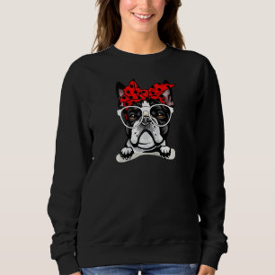 Sudadera Cuidados Navidades del Terrier de Boston Rojo Tira