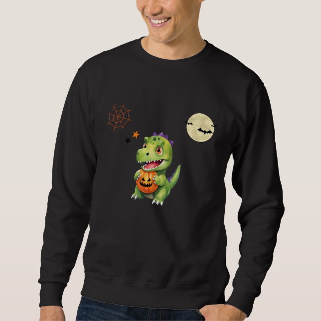 Sudadera Cuidados trucos de calabaza de dinosaurio para tra (Anverso)
