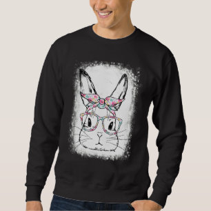 Sudadera Cuidadoso conejito cara Floral Glasses Headband Ha