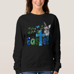 Sudadera Cuidar mi primera cruz de conejito de Pascua Feliz