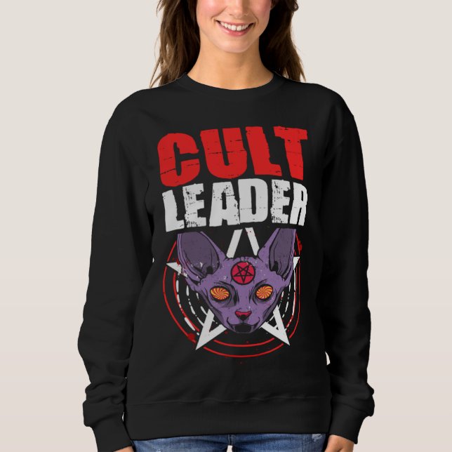 Sudadera Cult Leader Cat Satanic Witchcraft Baphomet Occult (Anverso)