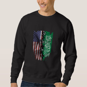 Sudadera Cultivado Americano Raíces Sauditas USA Arabia Sau