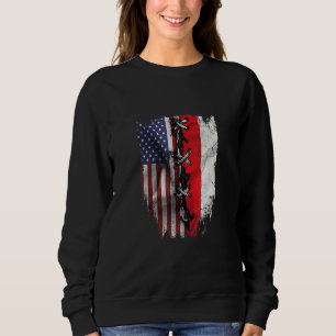 Sudadera Cultivado en Estados Unidos Raíces Polacas Bandera